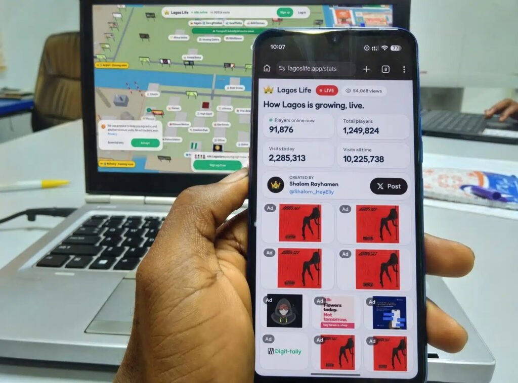The Nigerian made game has quickly become one of the biggest gaming stories in the country after reportedly crossing 2 million players just days after its October 1, 2026 launch. Its creator, Shalom Rayhamen, also expanded the virtual world to Abuja and Port Harcourt, after players asked to see their own cities inside the game.